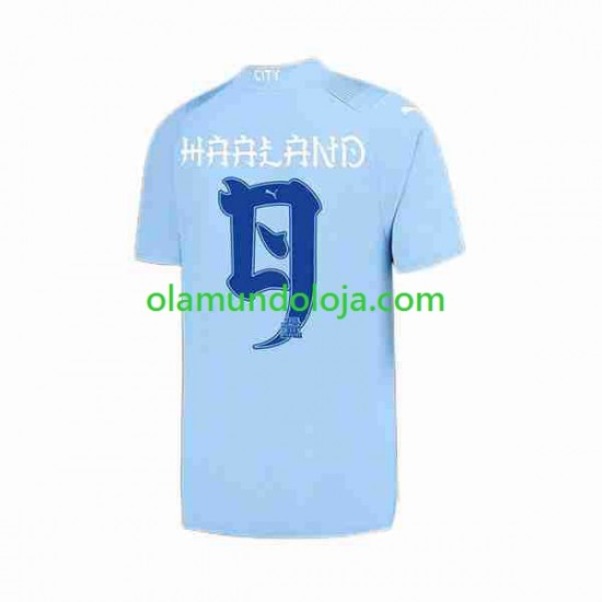 Camisola Manchester City Haaland 9 Special Printing Homem Equipamento Primeiro 2023-2024 Manga Curta